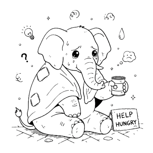 Poor Tusky Begging For Donation